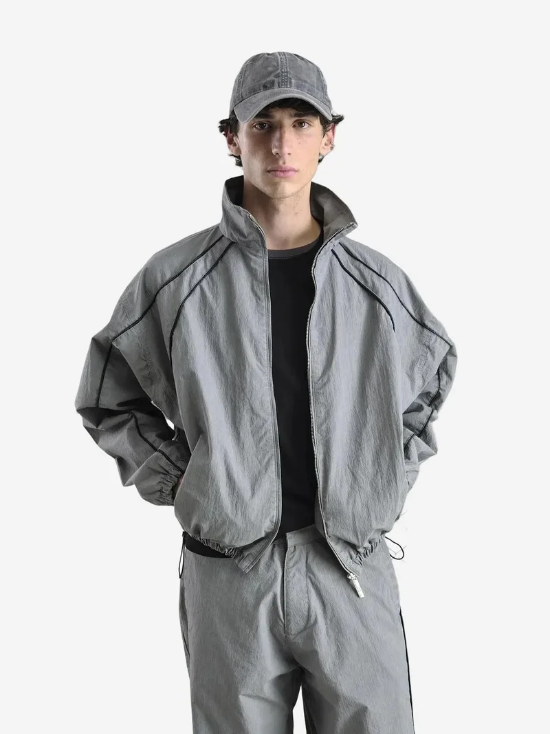 Giesto Grey GIESTO Contrast Binding Detailed Jacket for Men | Best Price UAE